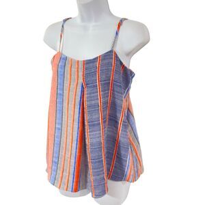 GYPSY ROSE Colorful SMALL Lined A-LINE Striped Tank Top SPAGHETTI STRAPS